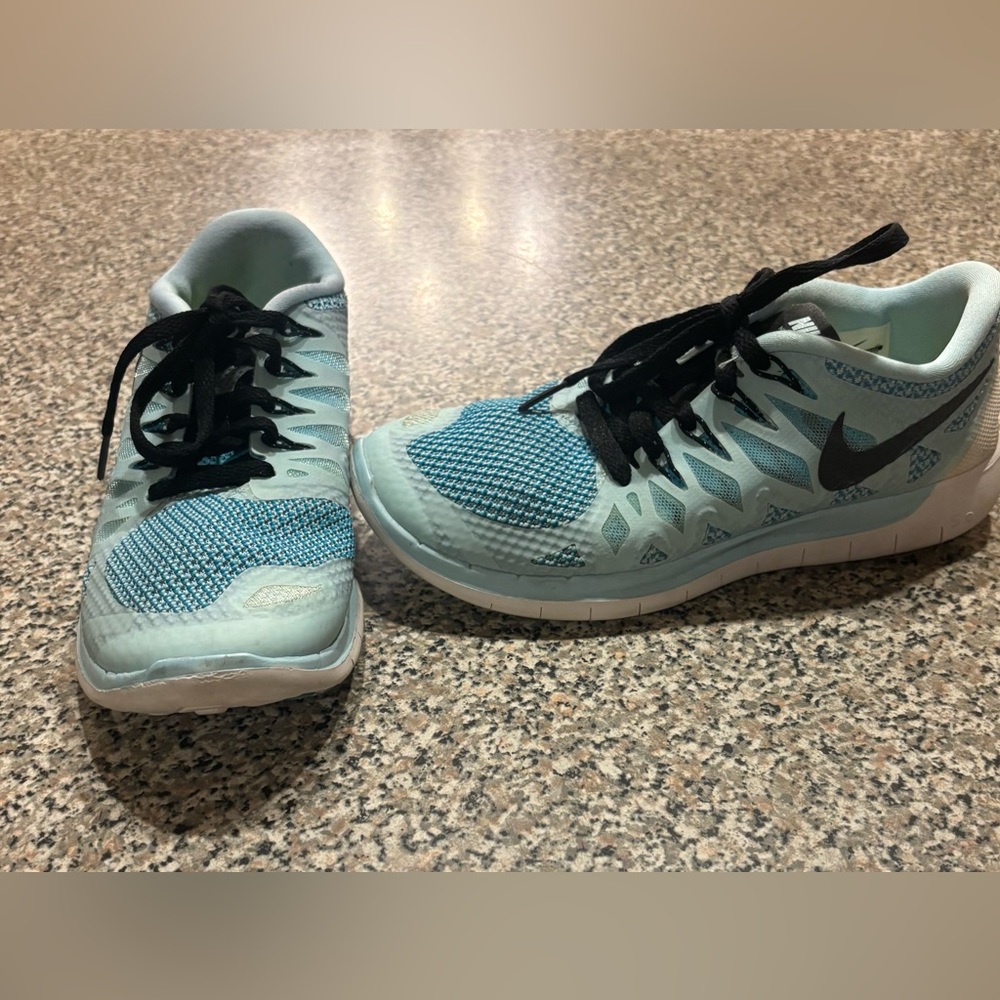 Nike Free 5.0 Running Training Shoes Light Blue size 6
